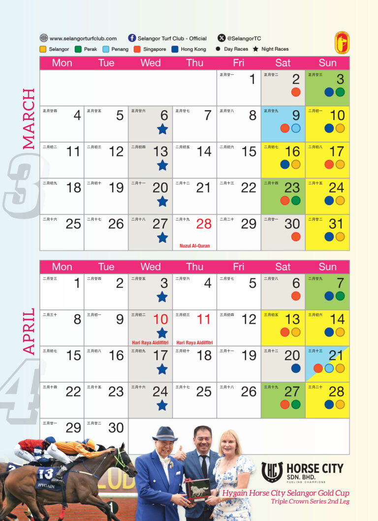 2024 Selangor Turf Club Calendar Selangor Turf Club